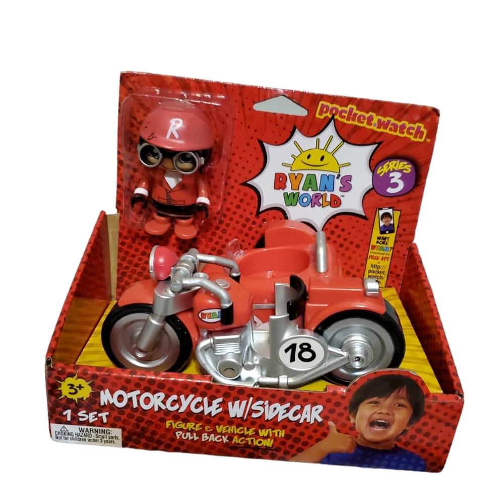 Ryan’s World Toy Motorcycle with sidecar Vehicle  Series 3